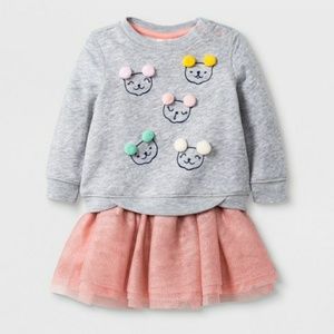 Cat & Jack 0-3m Fleece & Tutu 2pc Set